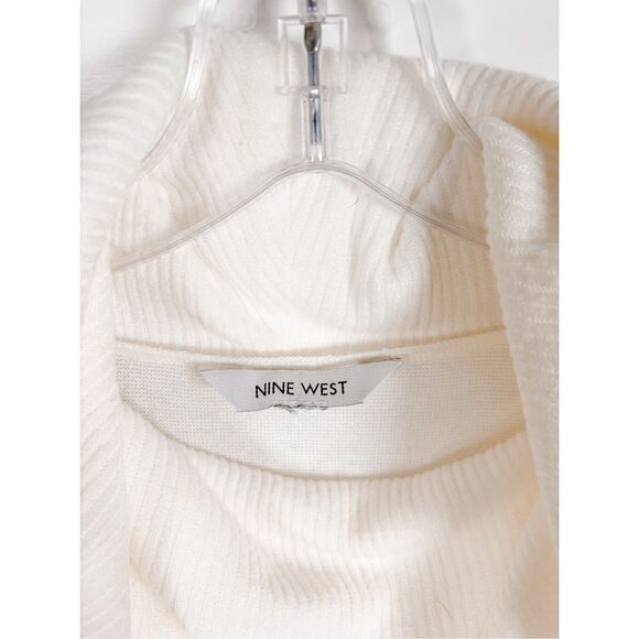 NWOT Nine West Cowl Neck Pullover Sweater White Gray Small Set of 2 - Picture 4 of 11